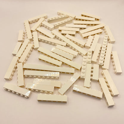 LEGO Bricks 1x Wide, White, Approx. 125g