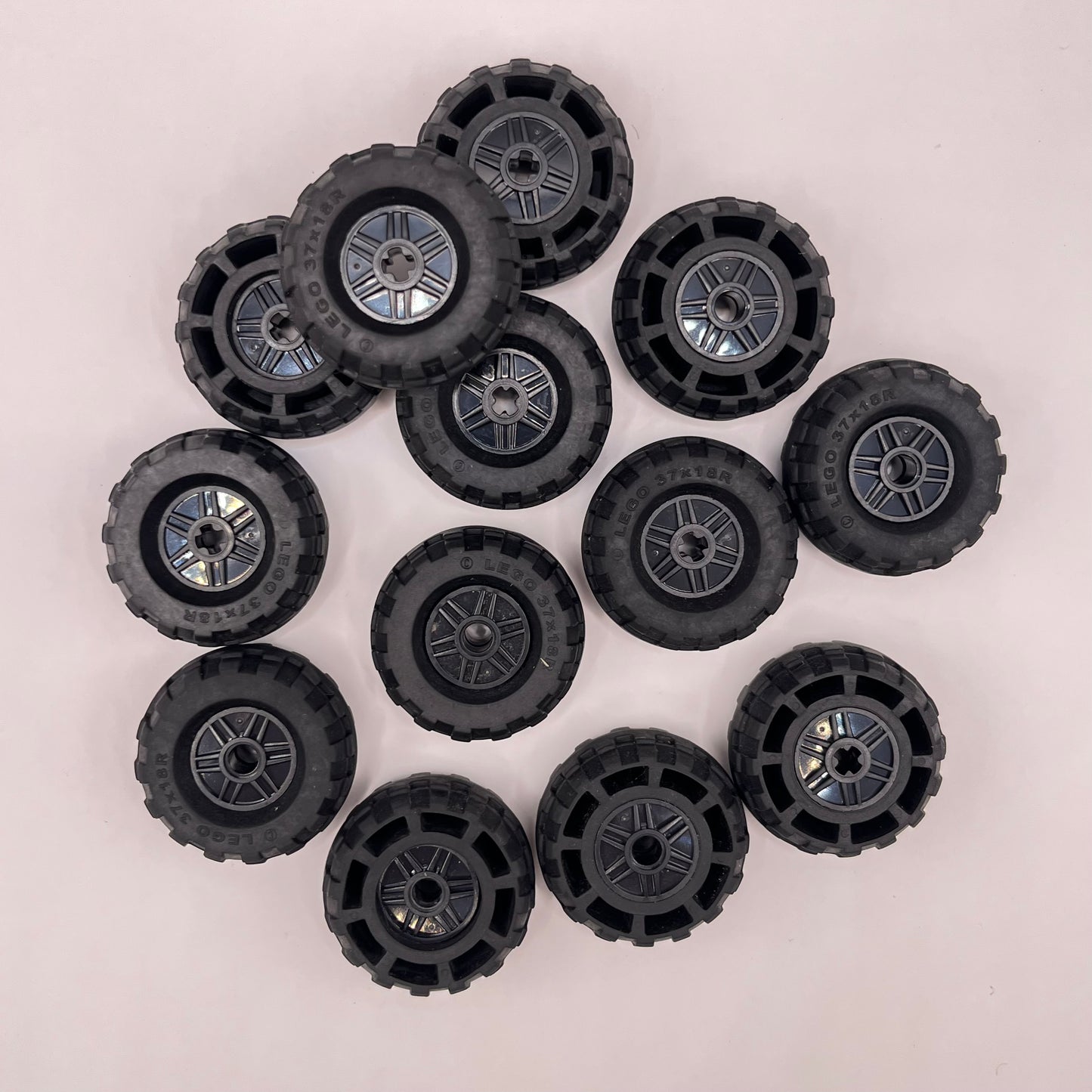 LEGO Wheels, 37x18R, Black, Vehicle Pieces, Approx. 140g