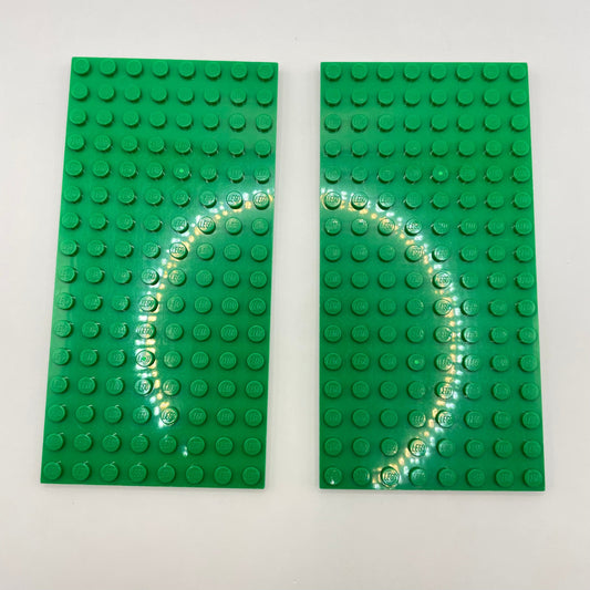 LEGO 8x16 Plates, Green, 2 Pieces,