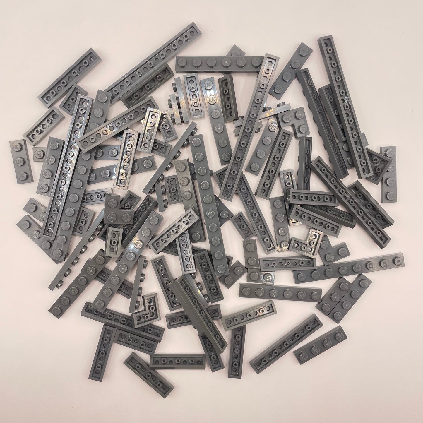 LEGO  Plates, 1x Wide, Dark Bluish Grey, Approx. 75g