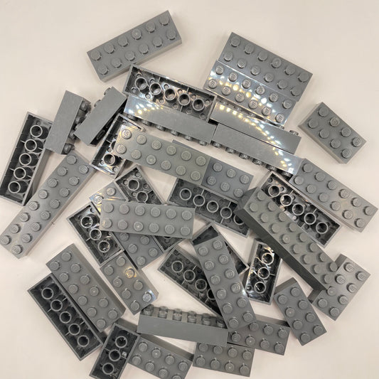 LEGO Bricks 2x Wide, Long, Dark Bluish Grey, Approx. 100g