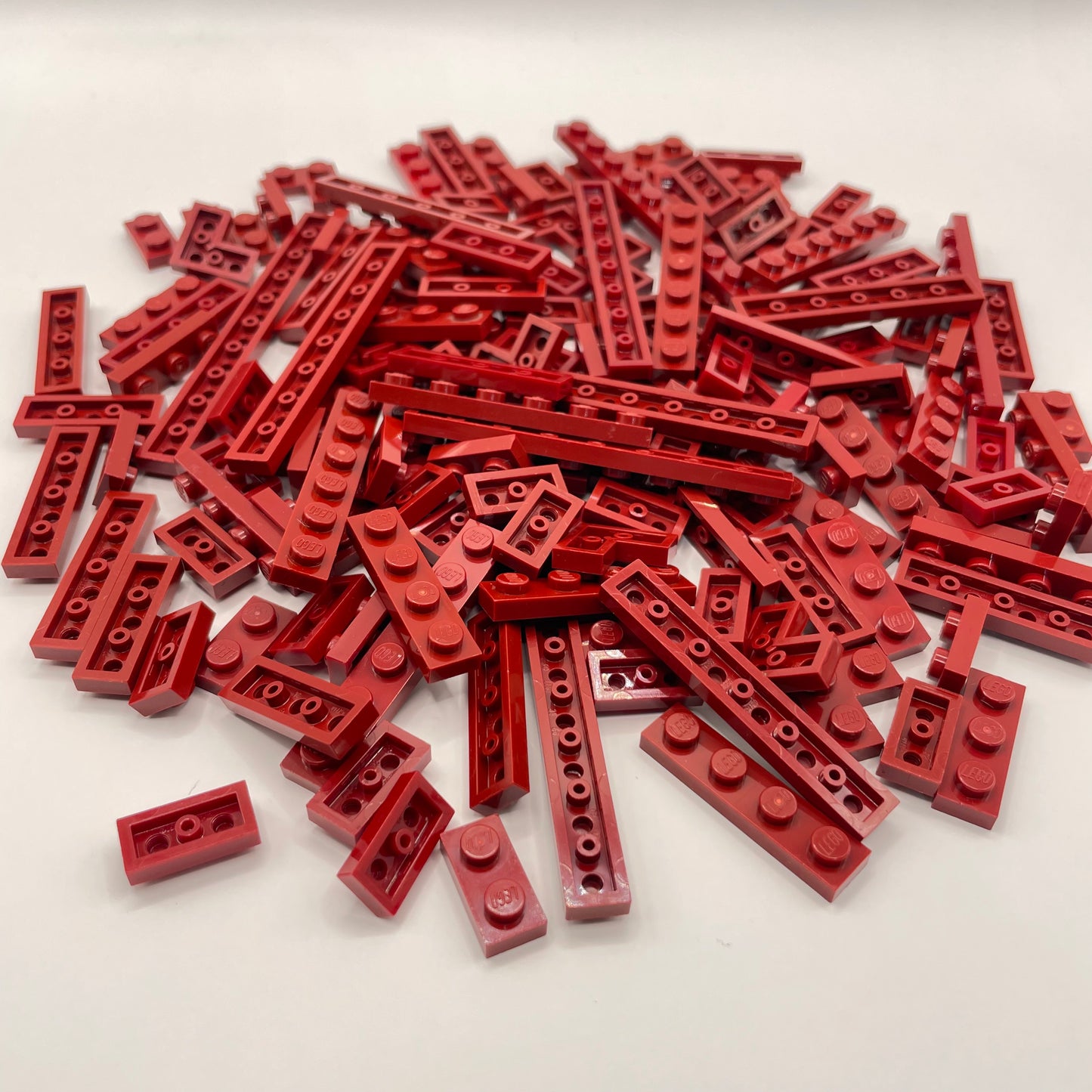 LEGO Plates, 1x Wide, Dark Red, Approx. 80g