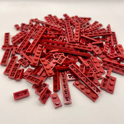 LEGO Plates, 1x Wide, Dark Red, Approx. 80g