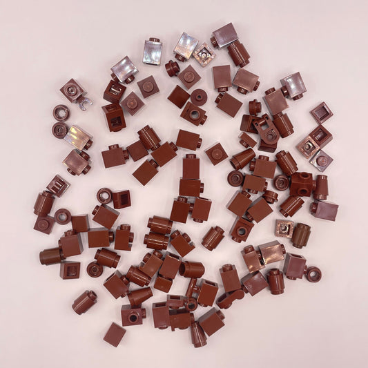 LEGO Greebling, Reddish Brown, 100 pieces
