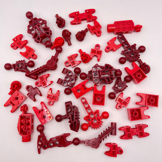 LEGO Bionicle, Connections, Mixed Red, Approx. 80g