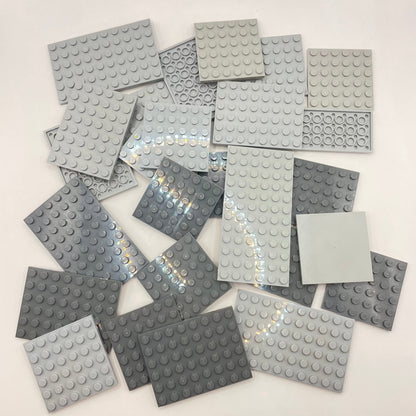 LEGO Large Plates, Mixed Grey, Approx. 150g