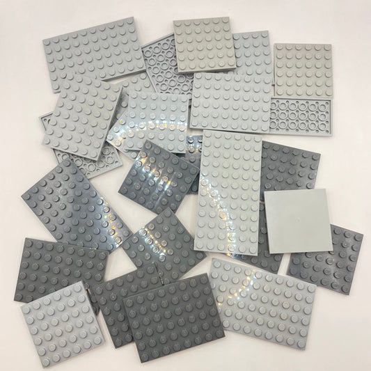 LEGO Large Plates, Mixed Grey, Approx. 150g