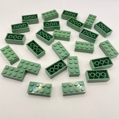 LEGO 2x4 Brick, Sand Green, 25 Pieces