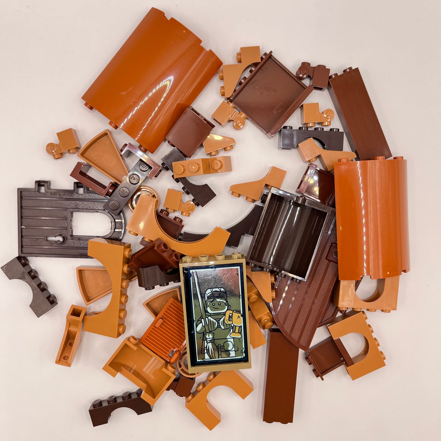 LEGO Mixed Building Pieces, Mixed Brown, Approx. 90g
