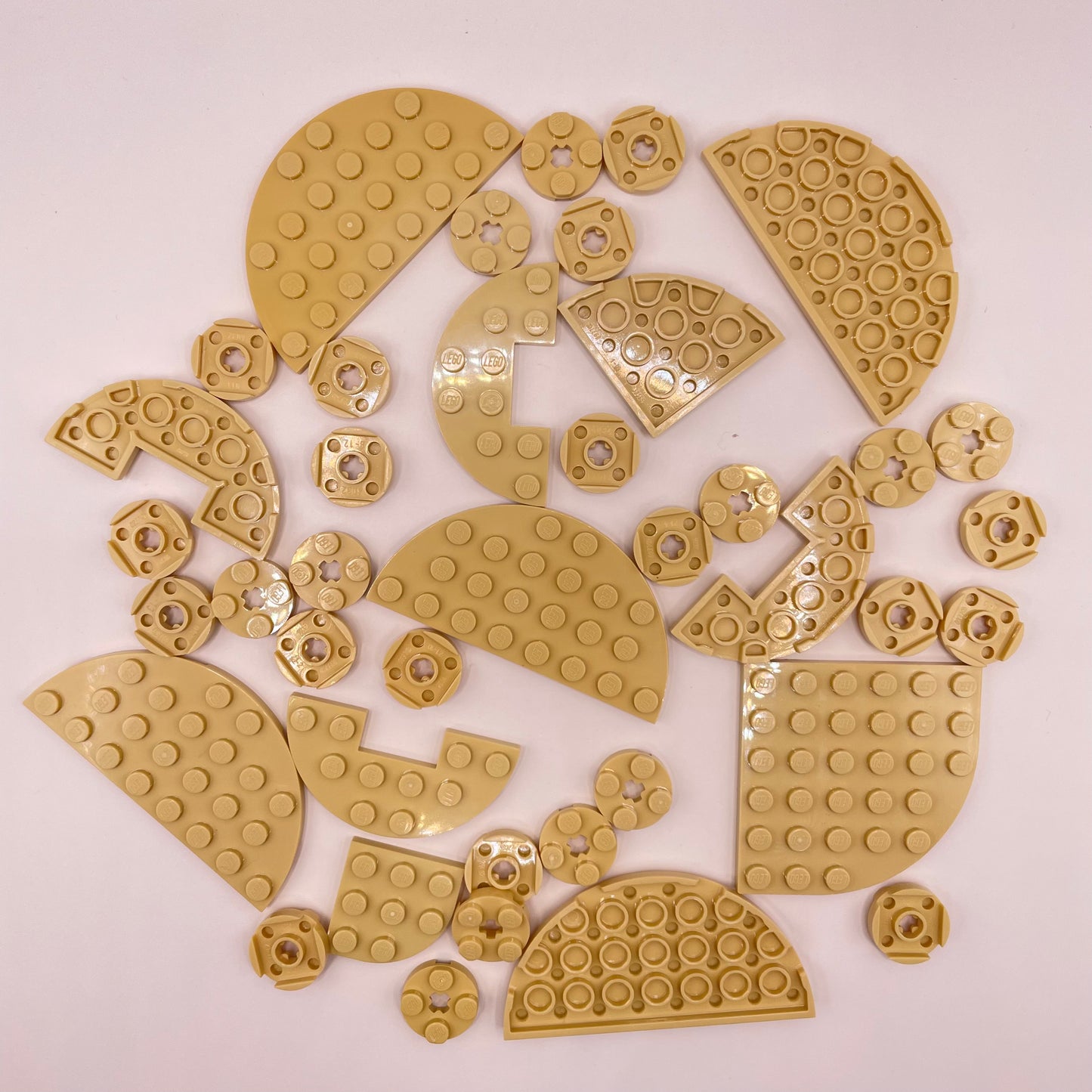 LEGO Round Plates, Tan, Approx. 40g