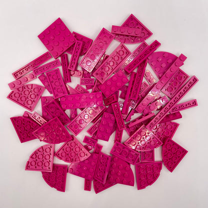LEGO Plates, Magenta, Approx. 80g