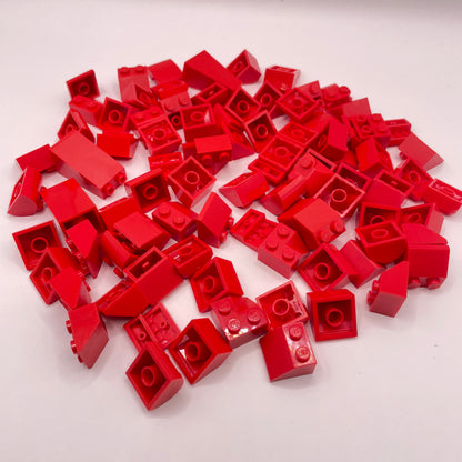 LEGO Red, 2x Wide, Slopes, Approx. 90g