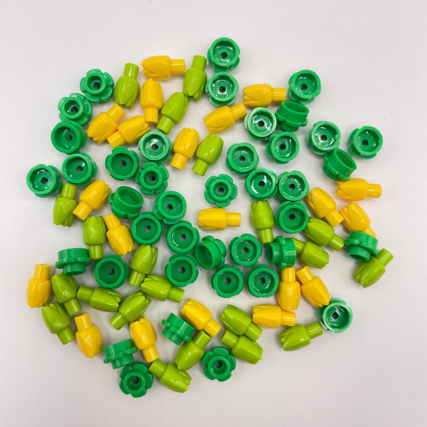 LEGO Yellow and Lime Tulip Field with Green Flowers, 80 Pieces