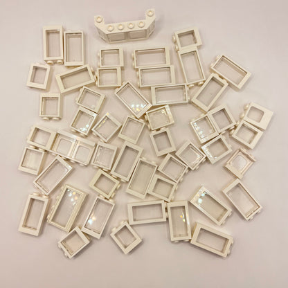 LEGO Small Building, White with Clear Inserts, Building, Approx. 80g