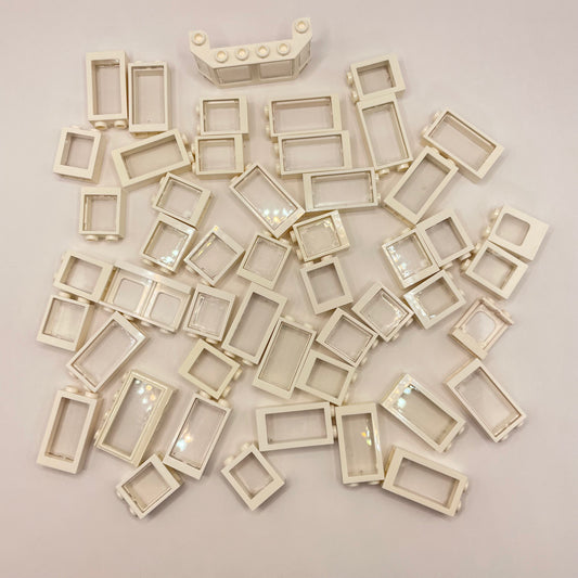 LEGO Small Building, White with Clear Inserts, Building, Approx. 80g