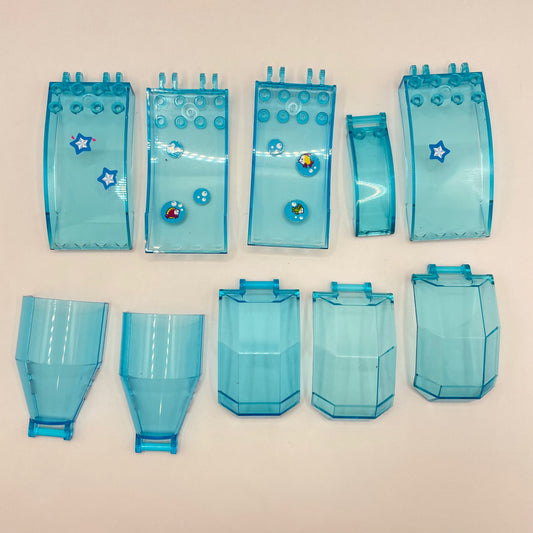 LEGO Hinged Windshield and Cockpit, Transparent Blue, 10 Pieces