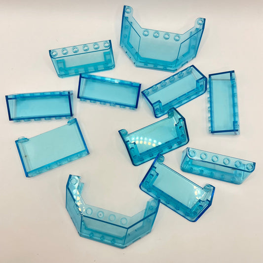 LEGO Transparent Blue, Large Windscreen, Vehicle (11 Pieces)