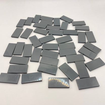 LEGO 2 x 4 Tiles, Dark Bluish Grey, 44 Pieces