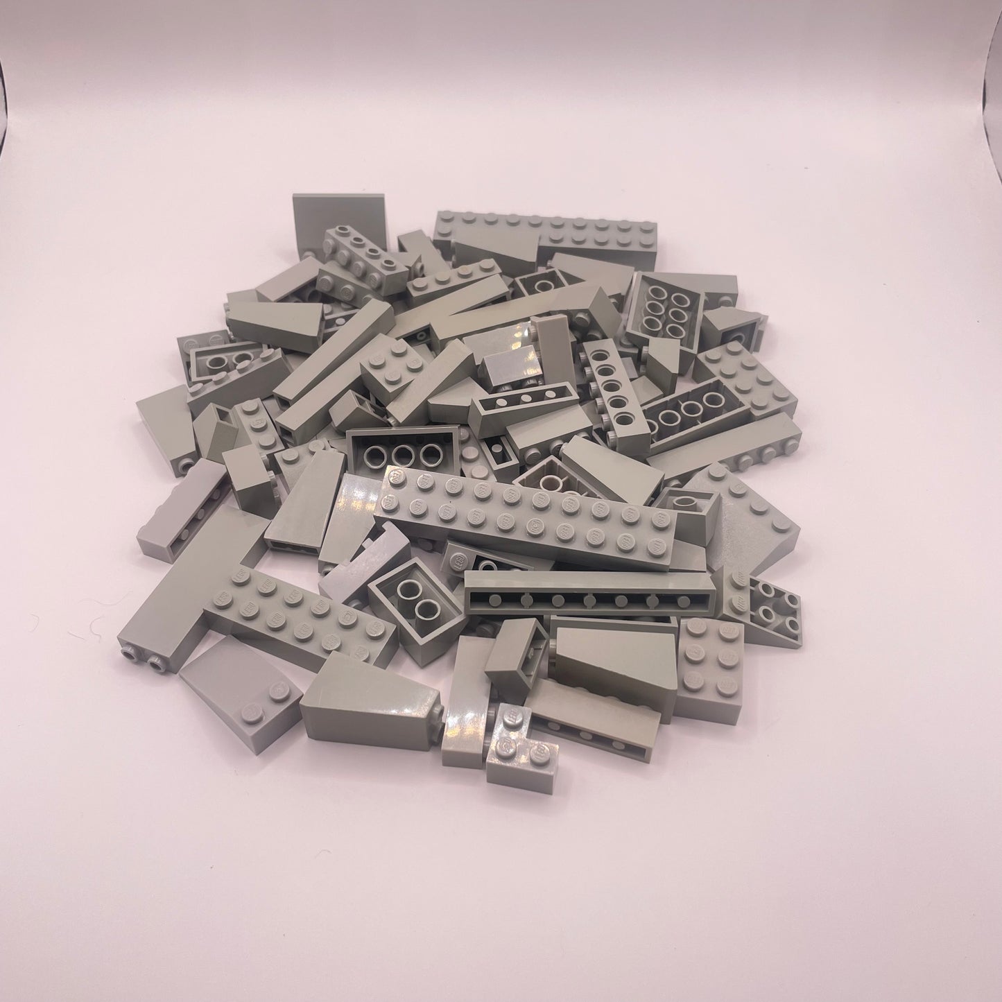 LEGO Bricks and Slopes, Light Grey, Approx. 160g (mostly Old Light Grey)