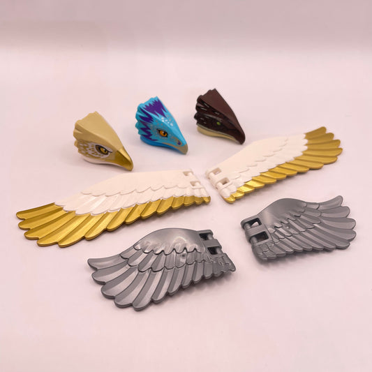 LEGO Birds Heads and Wings, Mixed Colours, Elves, Animals, 7 Pieces