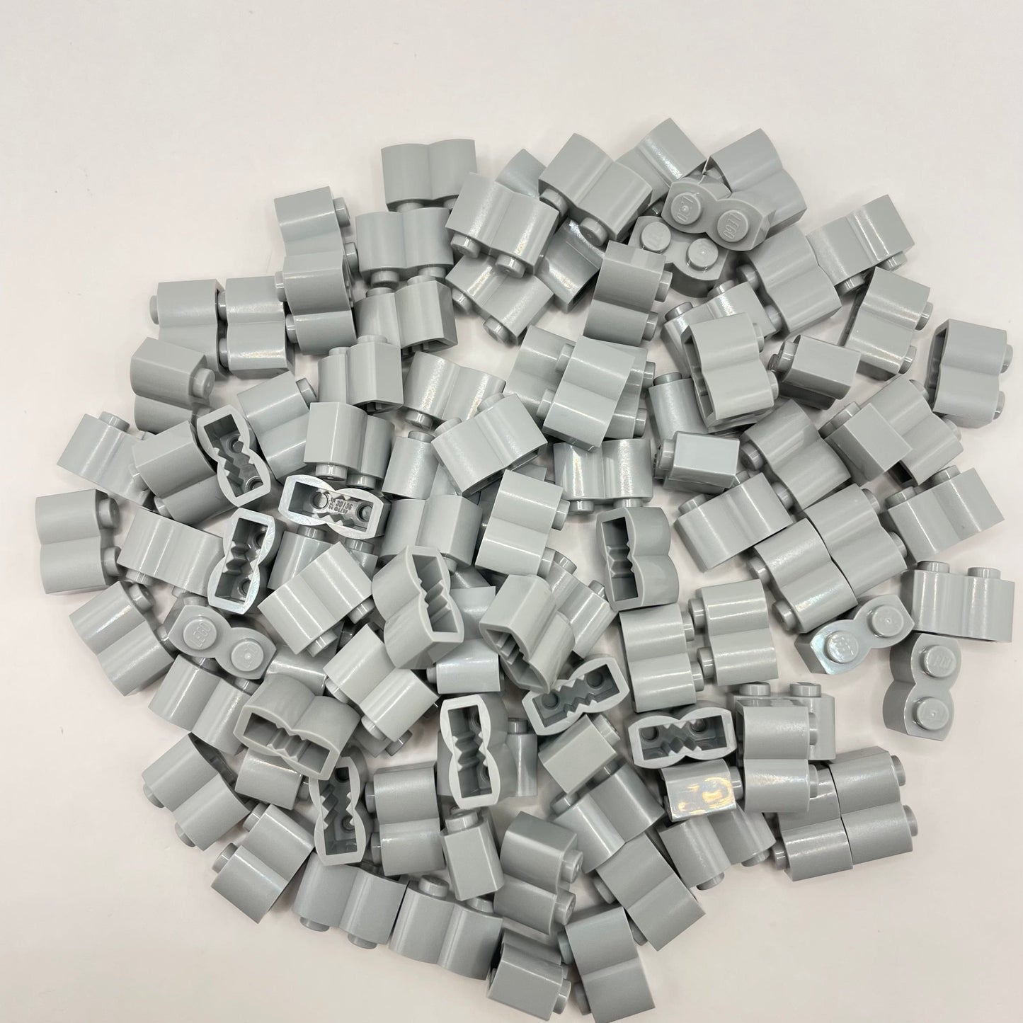 LEGO Light Bluish Grey Log Profile Bricks 1x2 (100 Pieces)