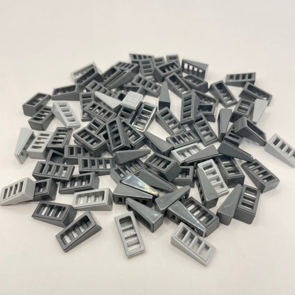 LEGO Sloped Grills, Mixed Bluish Grey, Approx. 27g