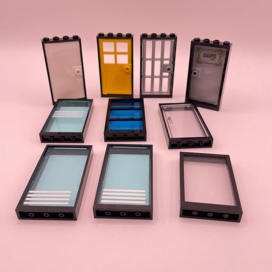 LEGO Doors and Windows, Building Pieces, Black, 10 Pieces