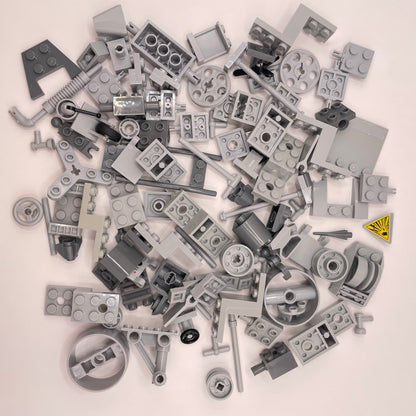 LEGO Vehicle Pieces, Mixed Bluish Grey, Approx. 110g
