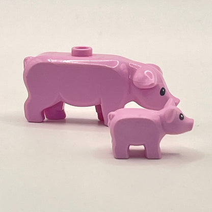 LEGO Pig and Baby Pig, Farm Animals, Pink, 2 Pieces