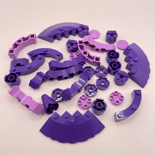LEGO Round Pieces, Mixed Purple, Approx. 45g