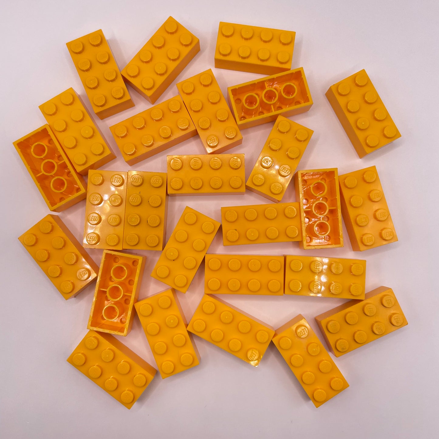 LEGO 2 x 4 Bricks, Bright Light Orange, 25 Pieces