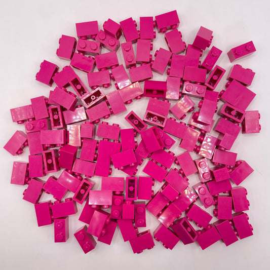 LEGO Bricks 1x2, Magenta, Approx. 100g