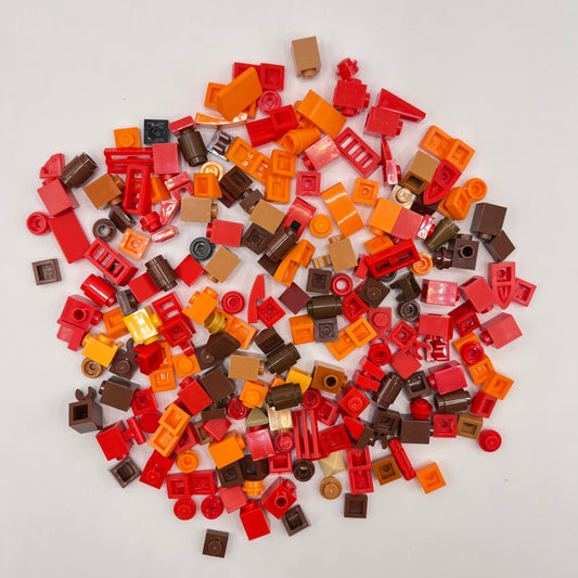 LEGO Greebling, Reds and Browns, Approx. 50g