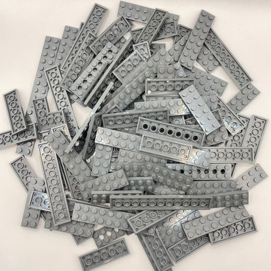 LEGO Long Plates 2x Wide, Dark Bluish Grey, Approx. 220g