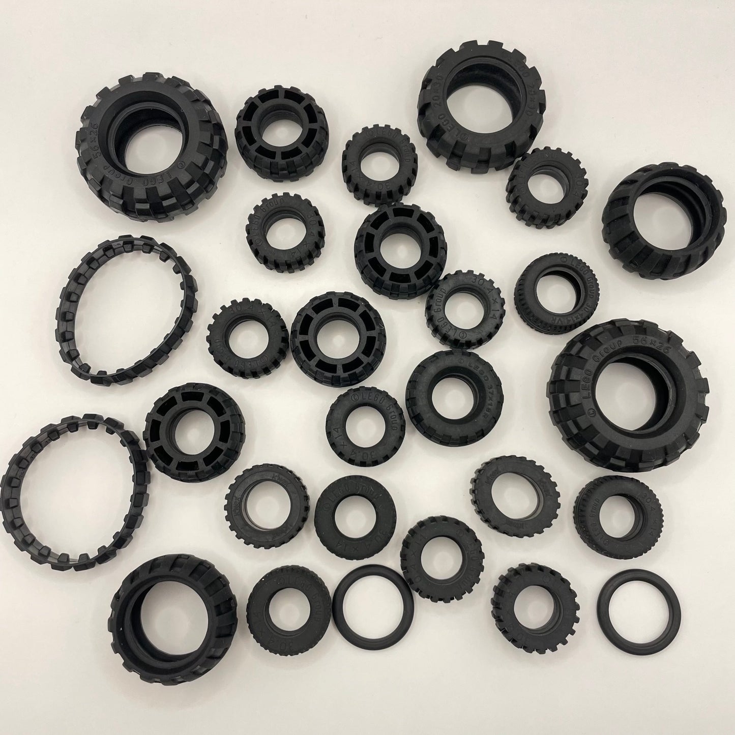 LEGO Large and Medium Tyres, Approx. 200g GBC