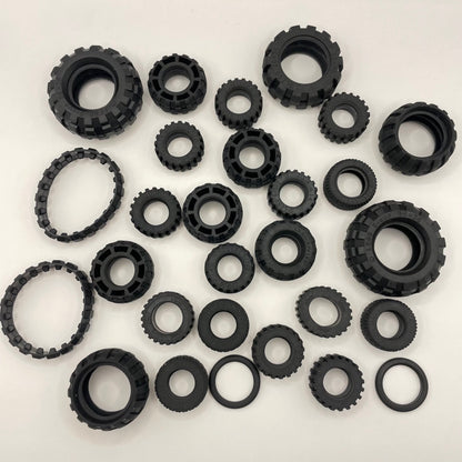 LEGO Large and Medium Tyres, Approx. 200g GBC