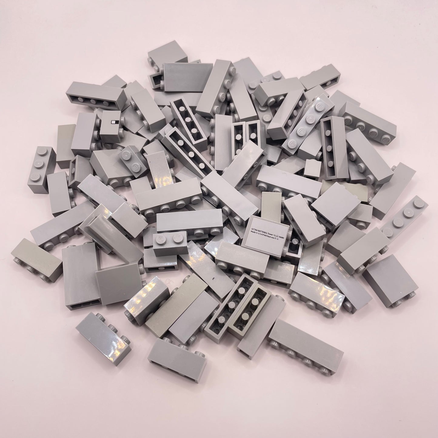 LEGO Bricks 1x Wide Short , Light Bluish Grey, Approx. 130g