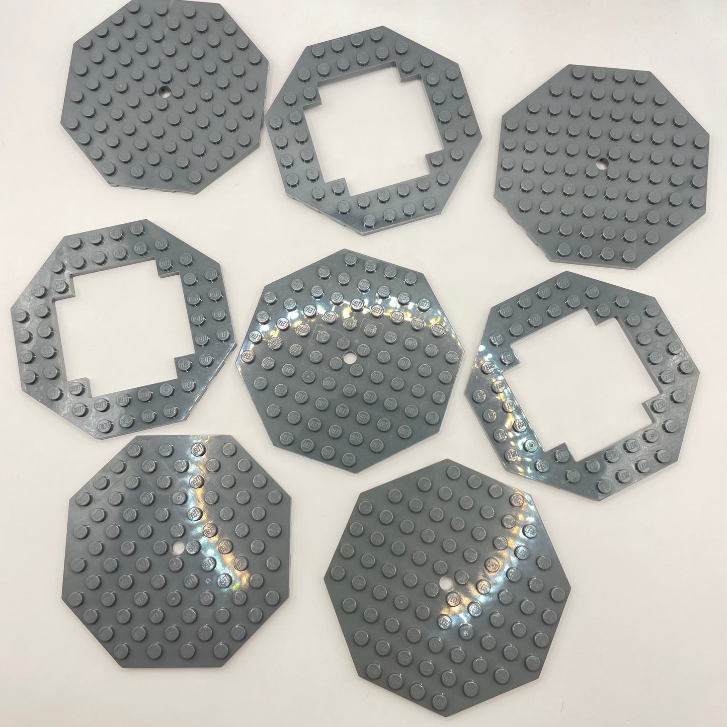 LEGO Octagon Plates, Dark Bluish Grey, 8 Pieces