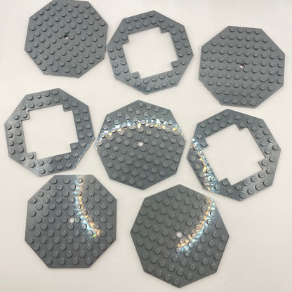 LEGO Octagon Plates, Dark Bluish Grey, 8 Pieces