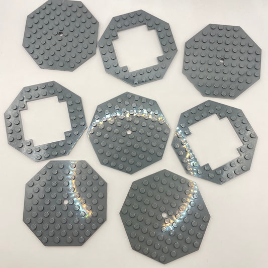 LEGO Octagon Plates, Dark Bluish Grey, 8 Pieces