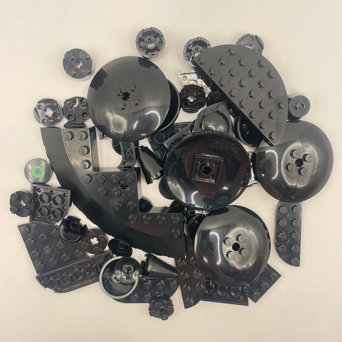 LEGO Round Pieces, Large, Black, Approx. 70g