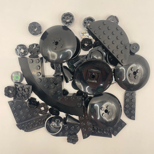 LEGO Round Pieces, Large, Black, Approx. 70g