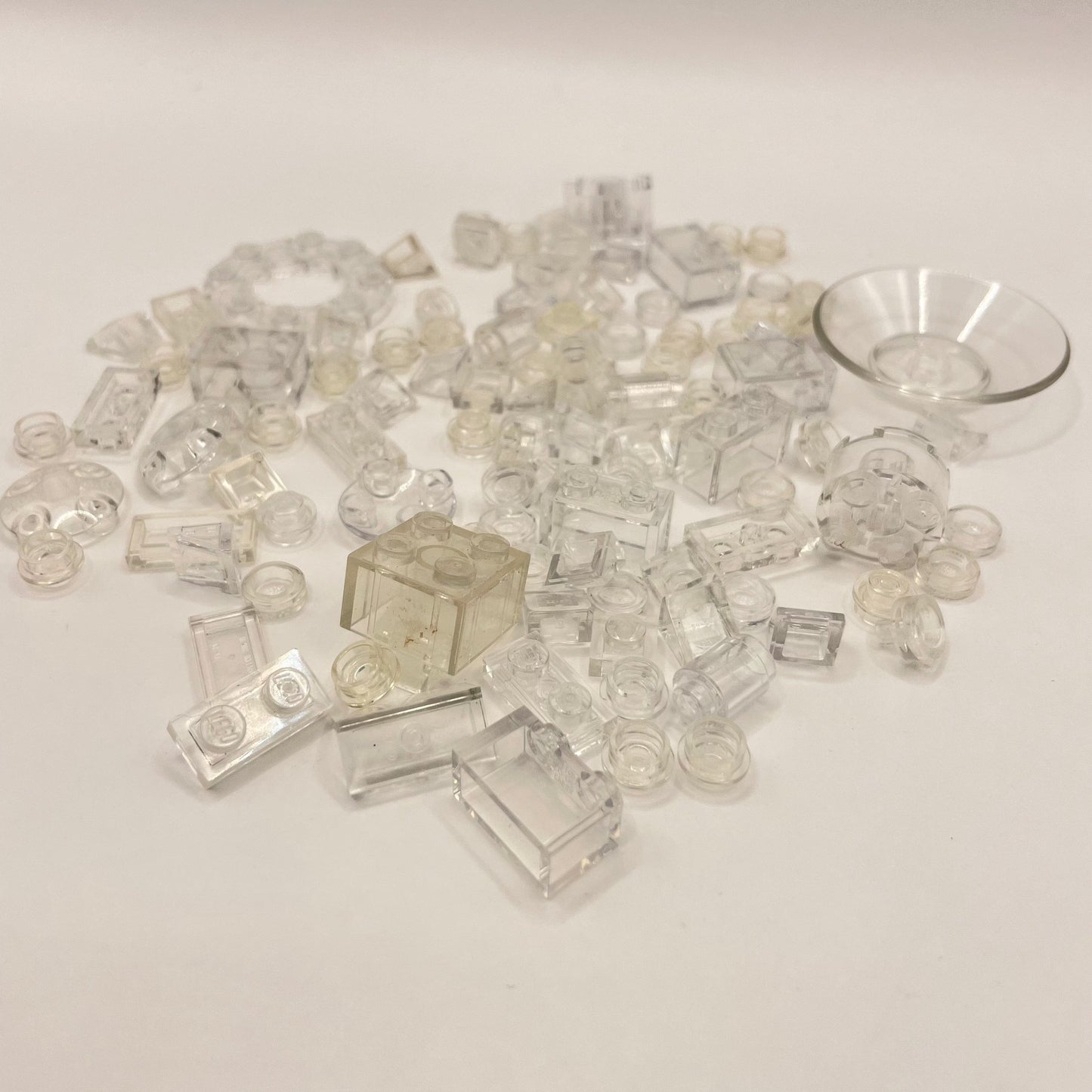 LEGO Transparent Clear, Mixed Pieces, (100 Pieces)