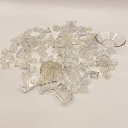 LEGO Transparent Clear, Mixed Pieces, (100 Pieces)
