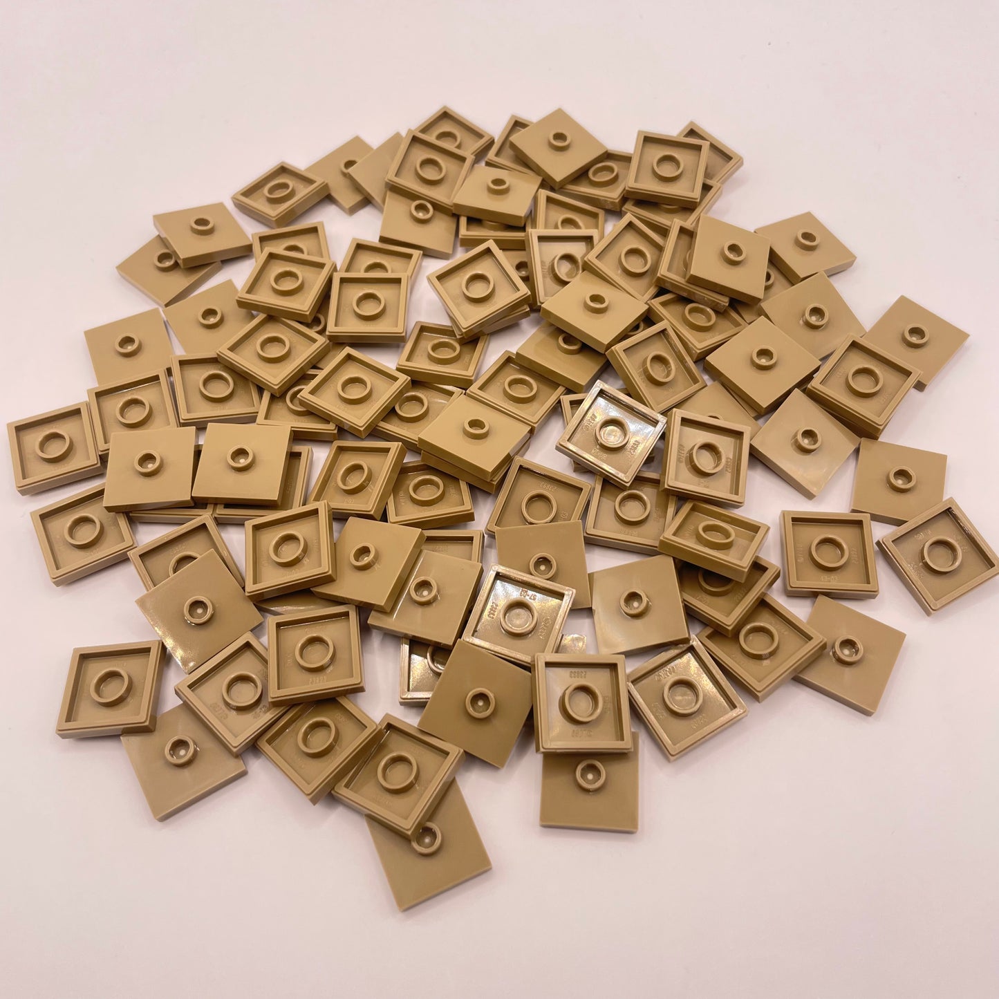 LEGO Jumper Tiles 2x2, Dark Tan, Approx. 50g