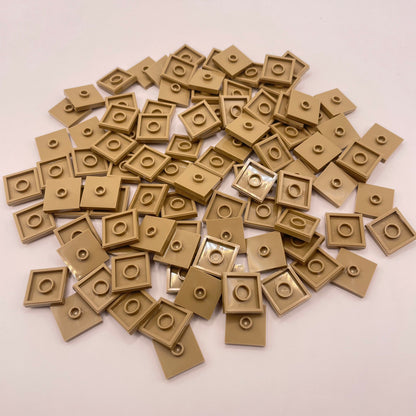 LEGO Jumper Tiles 2x2, Dark Tan, Approx. 50g