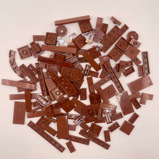 LEGO Mixed Tiles, Reddish Brown, Approx. 55g