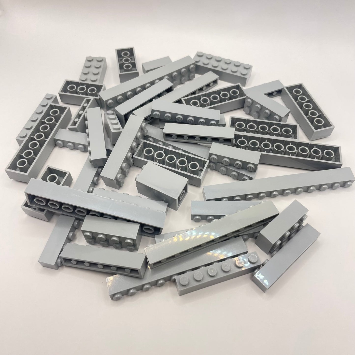 LEGO Long Bricks, Light Bluish Grey, Approx. 125g