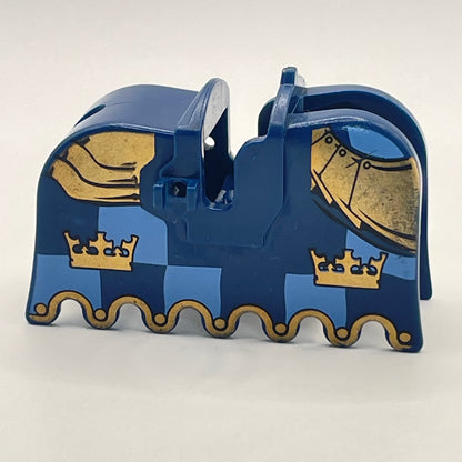LEGO Horse Barding, Ruffled Edge with Gold Crowns and Gold Plate Armour