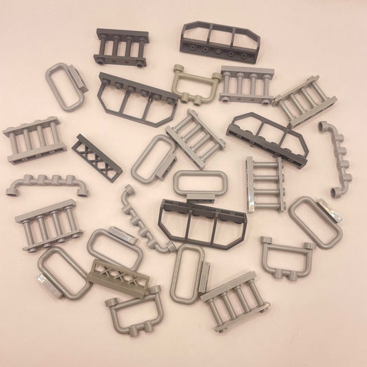 LEGO Rails and Fences, Building, Grey, Approx. 30g